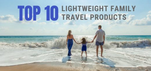 Top 10 Lightweight Family Travel Products. Photo of family playing on the beach.